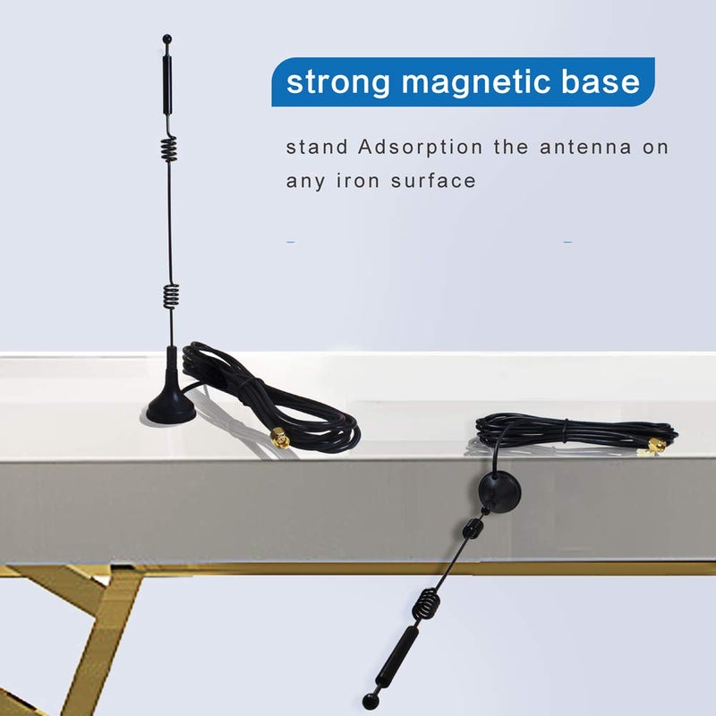 eifagur Dual Band Long Range WiFi Antenna (2-Pack), Eifagur 9dbi 2.4GHZ 5GHZ 5.8GHZ RP-SMA Connector with Magnetic Base for IP Camera WiFi Router Computer Network Devices Wireless Range Extender - Image 3